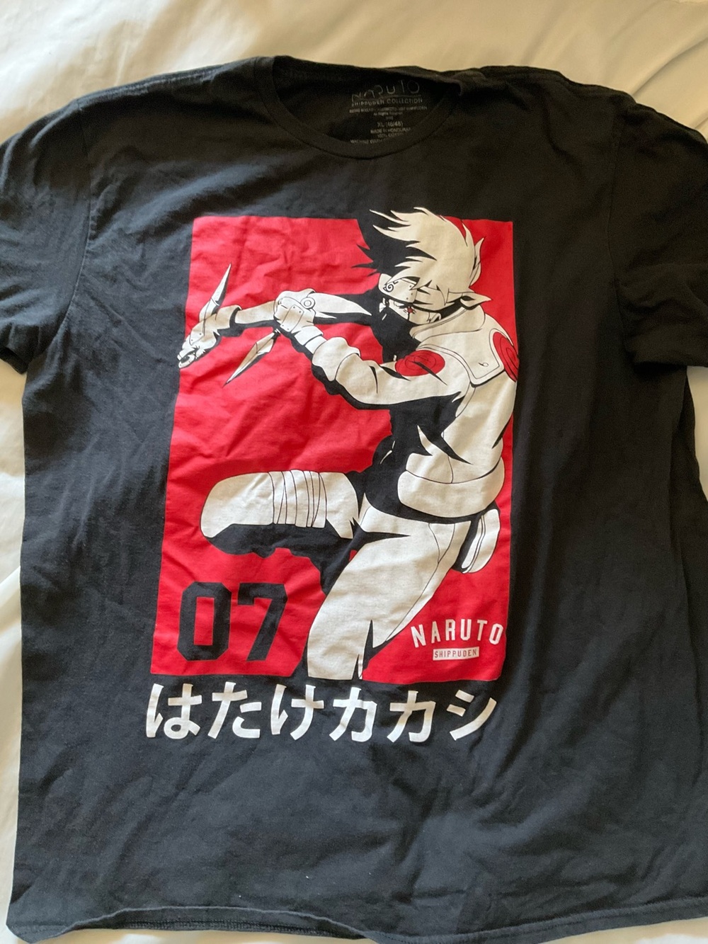 Naruto  Kakashi Sz XL Anime Manga Tee  Black  Red  White
